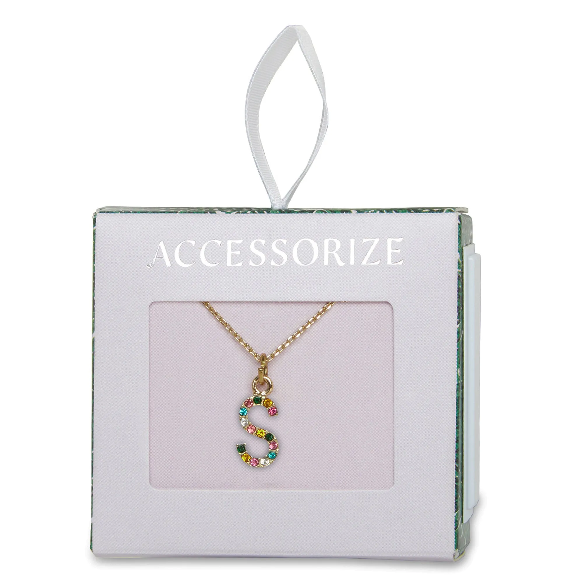 Accessorize London Women's Crystal (S) Initial Necklace Multi