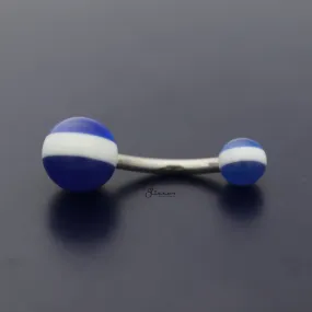 Acrylic Balls Belly Button Navel Ring - Blue