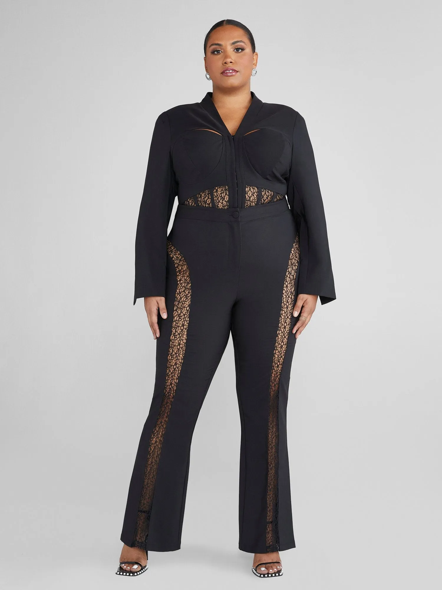 Alexandra Lace Detail Flare Leg Pants