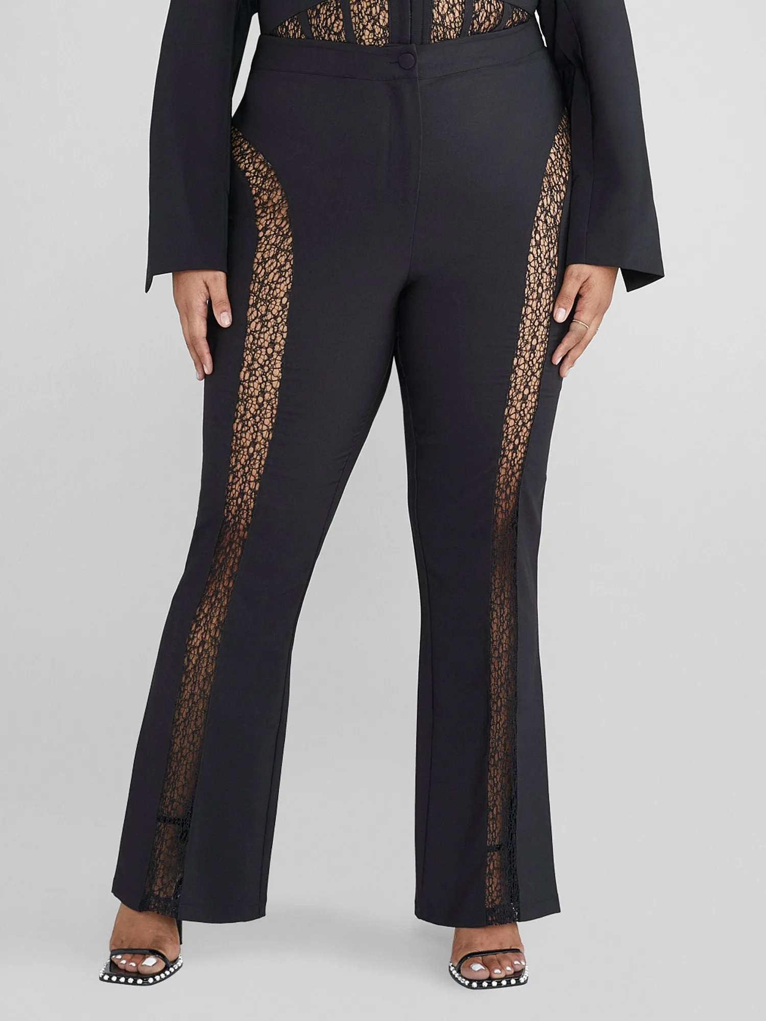 Alexandra Lace Detail Flare Leg Pants