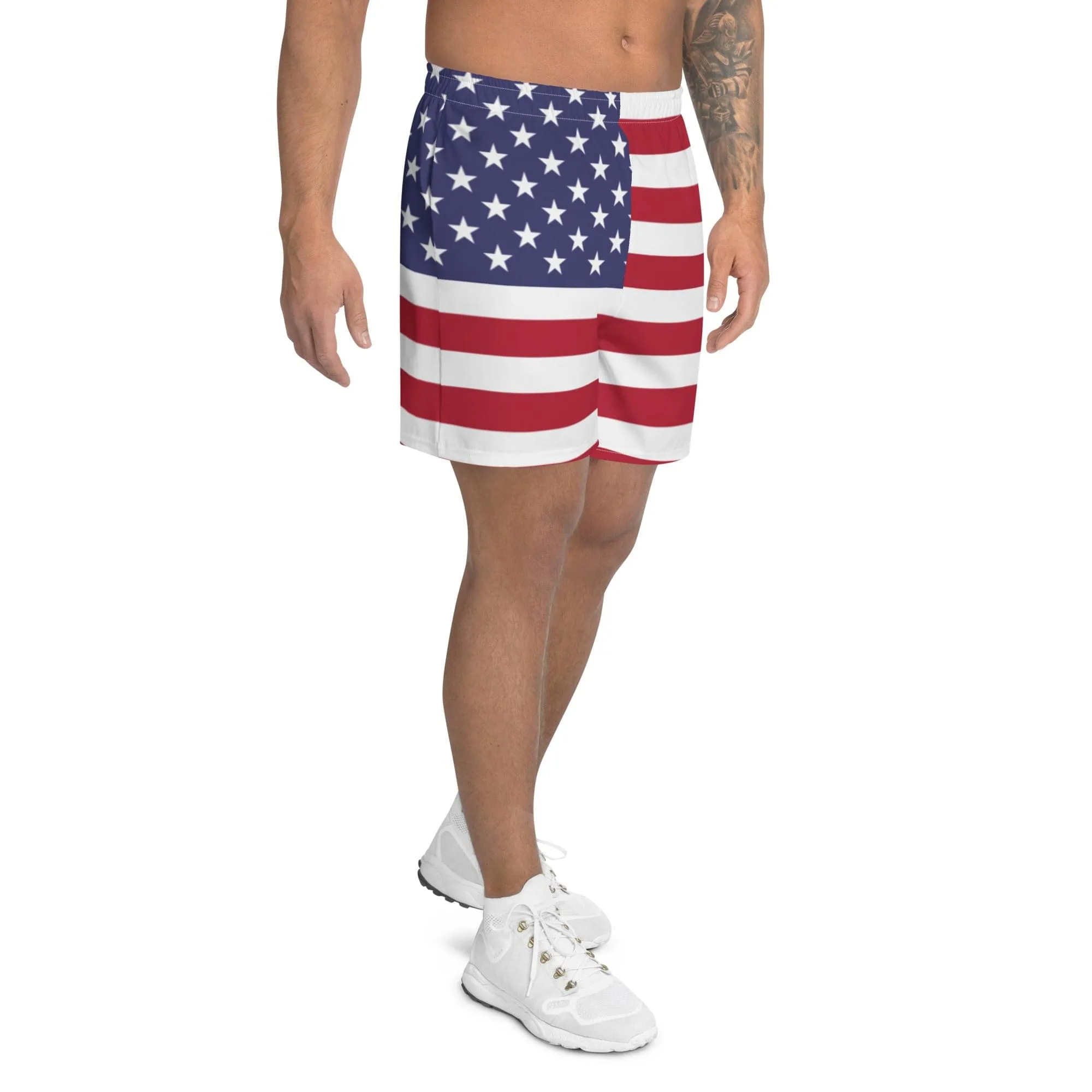 American Flag Soccer Shorts For Men / American Flag Color Print / Recycled Polyester