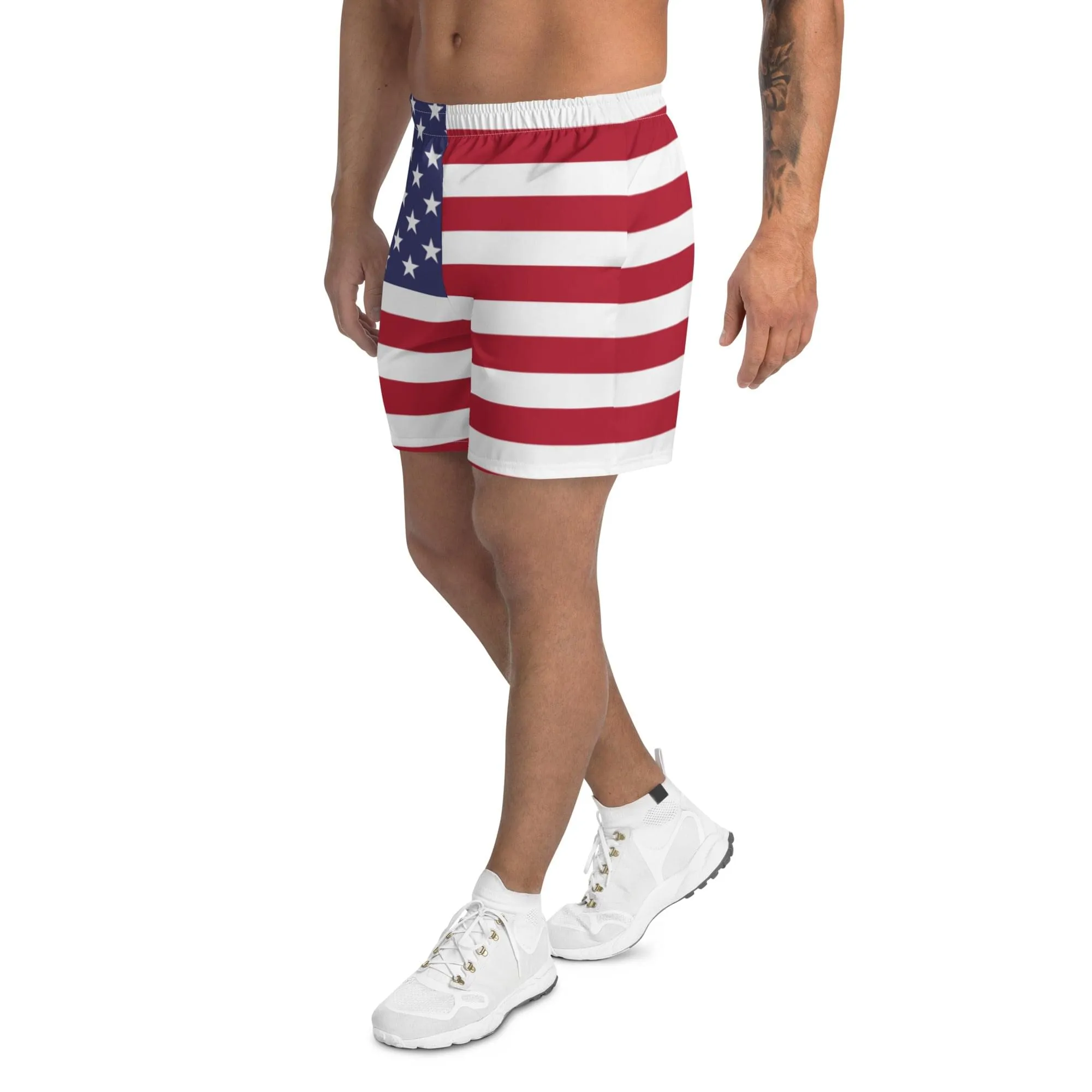 American Flag Soccer Shorts For Men / American Flag Color Print / Recycled Polyester