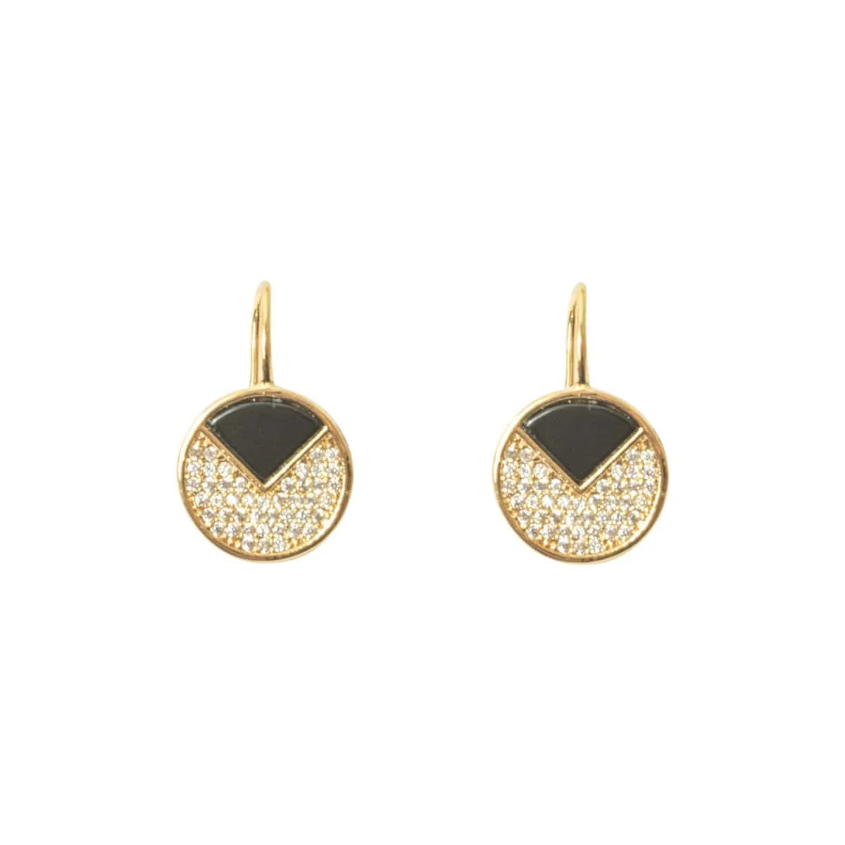 Art Deco Onyx  and crystal diamante Earring