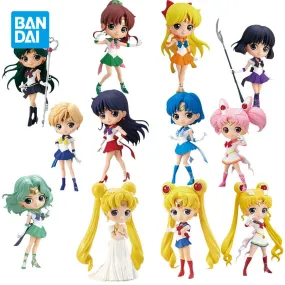 Bandai Sailor Moon Anime Figure Q Posket Chibiusa Hino Rei Mizuna Ami Anime Figure Genuine High Quality