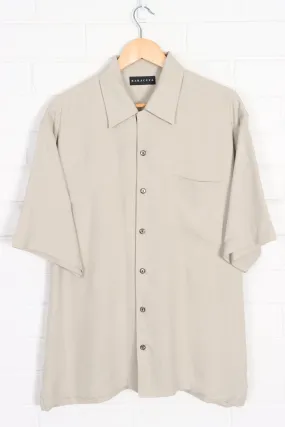 BARACUTA Khaki Short Sleeve Silk Shirt (L-XL)