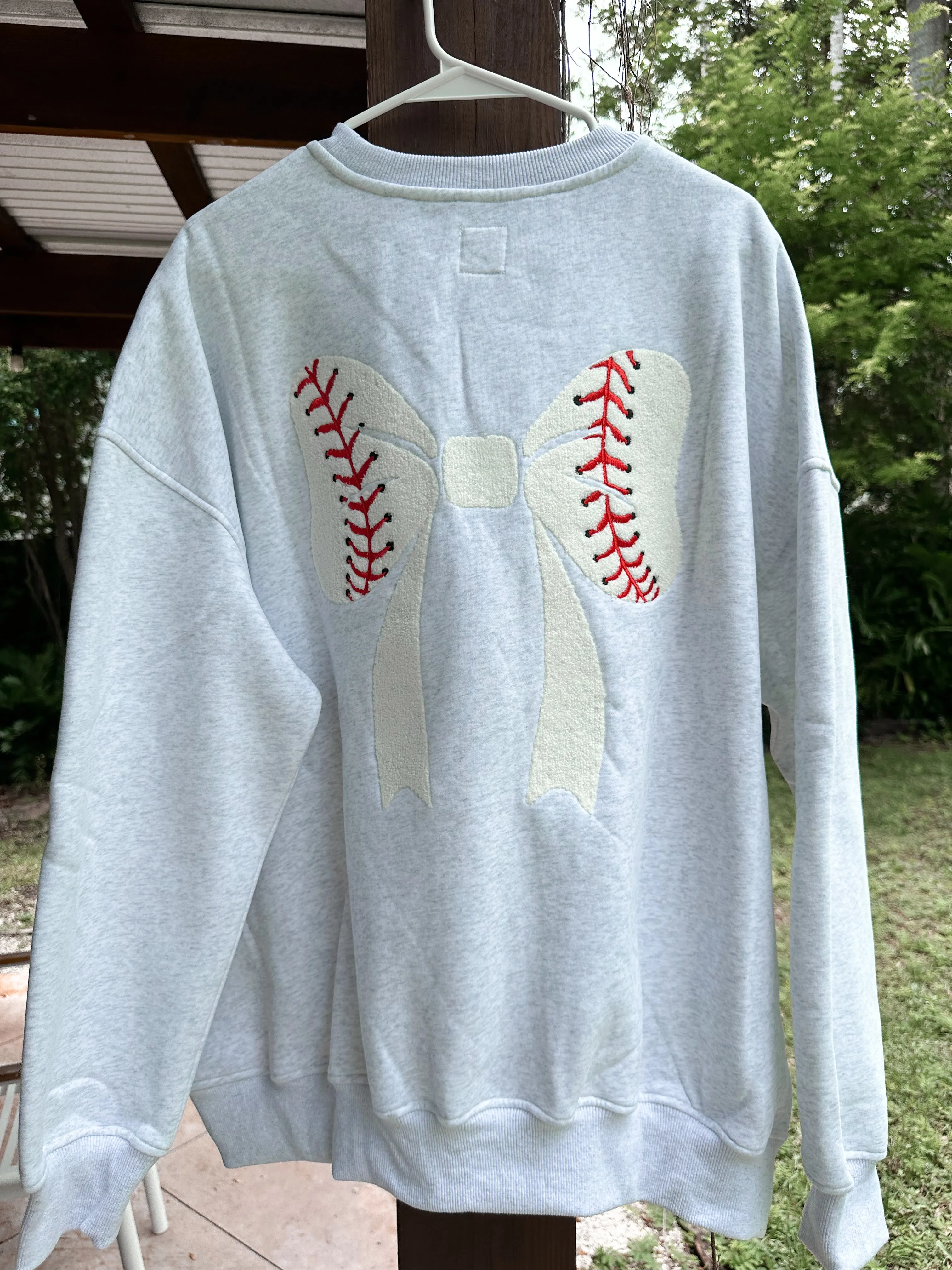 Baseball Bows Embroider Sweatshirt