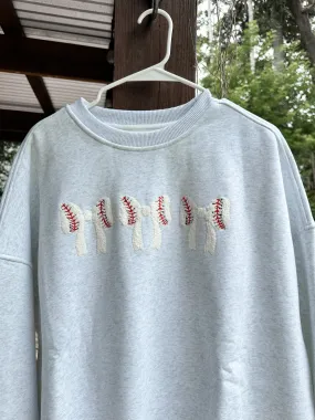 Baseball Bows Embroider Sweatshirt