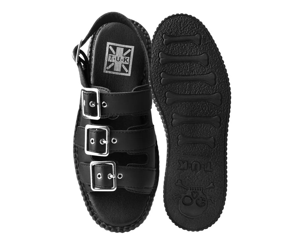 Black 3-Buckle Mondo Sandal