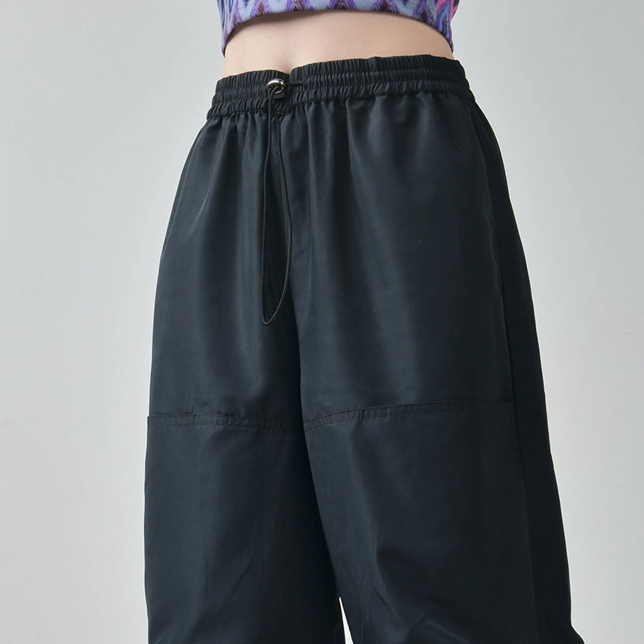 Black Air Parachute Pants for Women