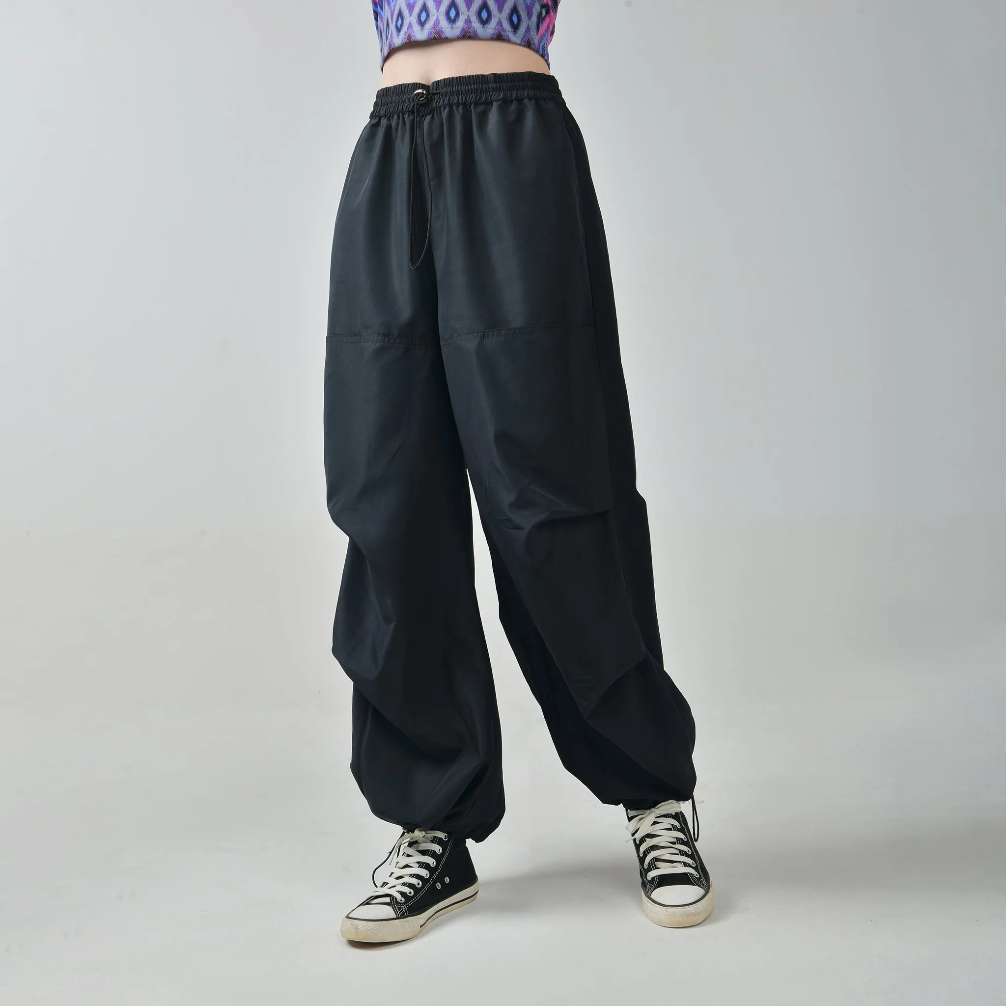 Black Air Parachute Pants for Women