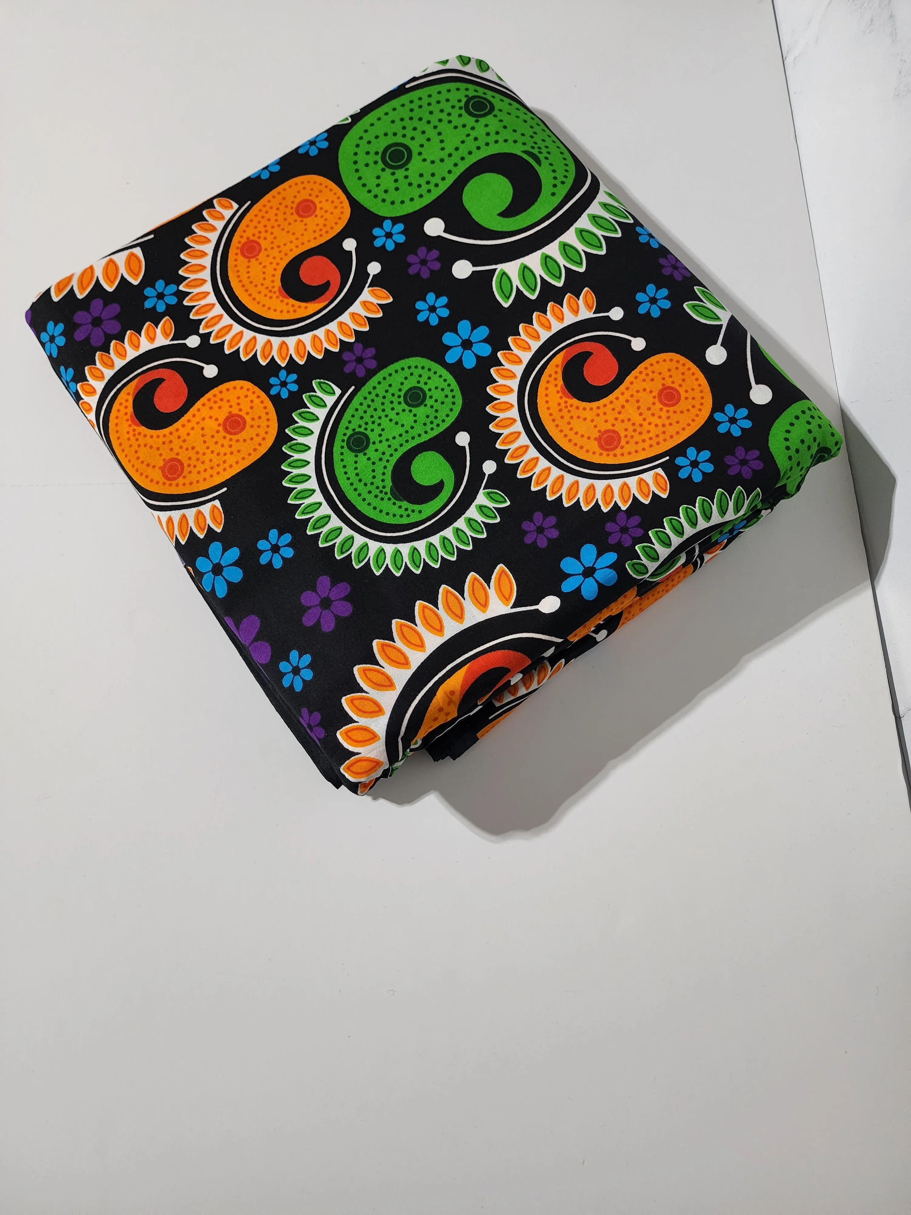 Black and Green African Ankara Fabric