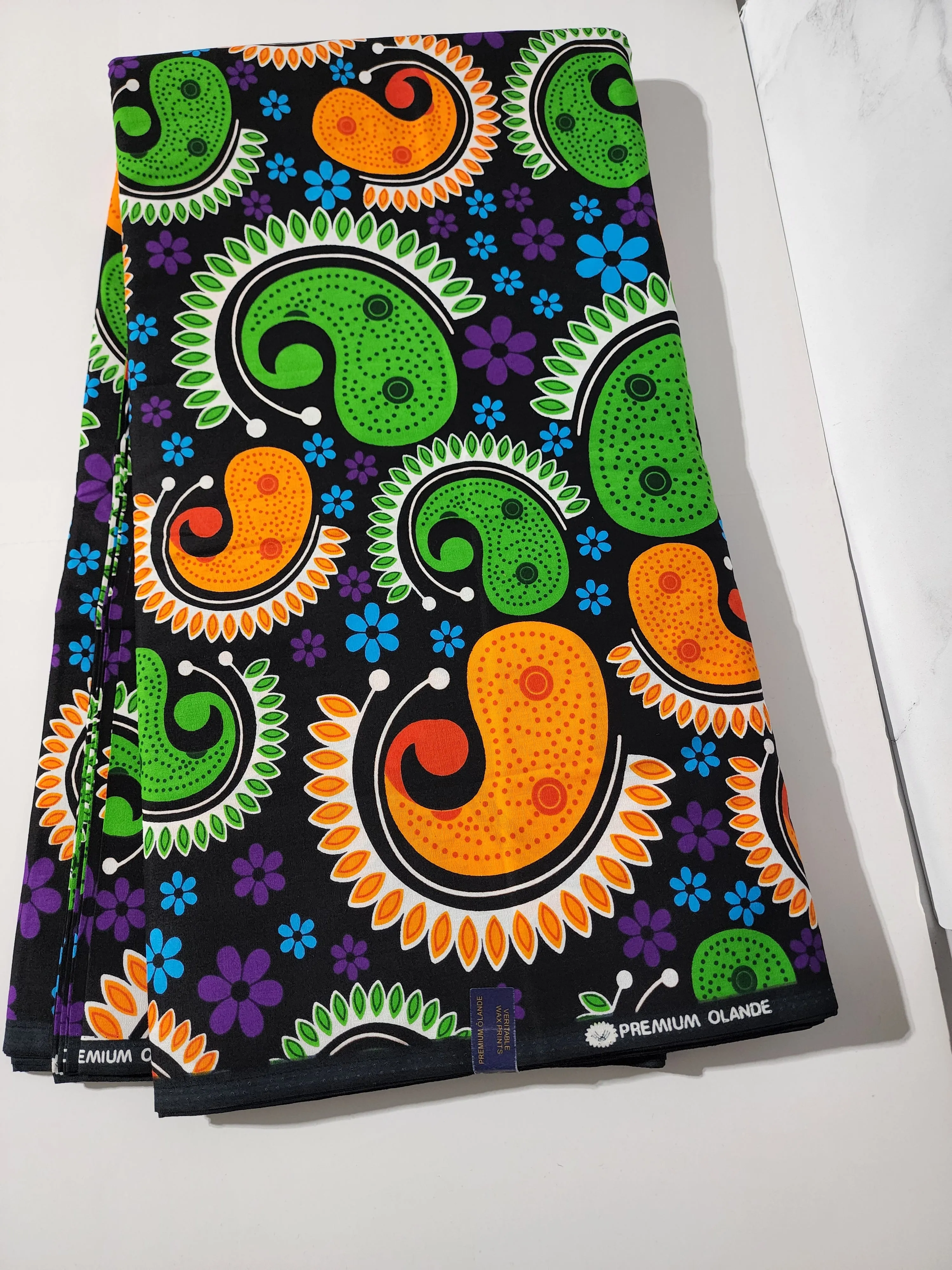 Black and Green African Ankara Fabric