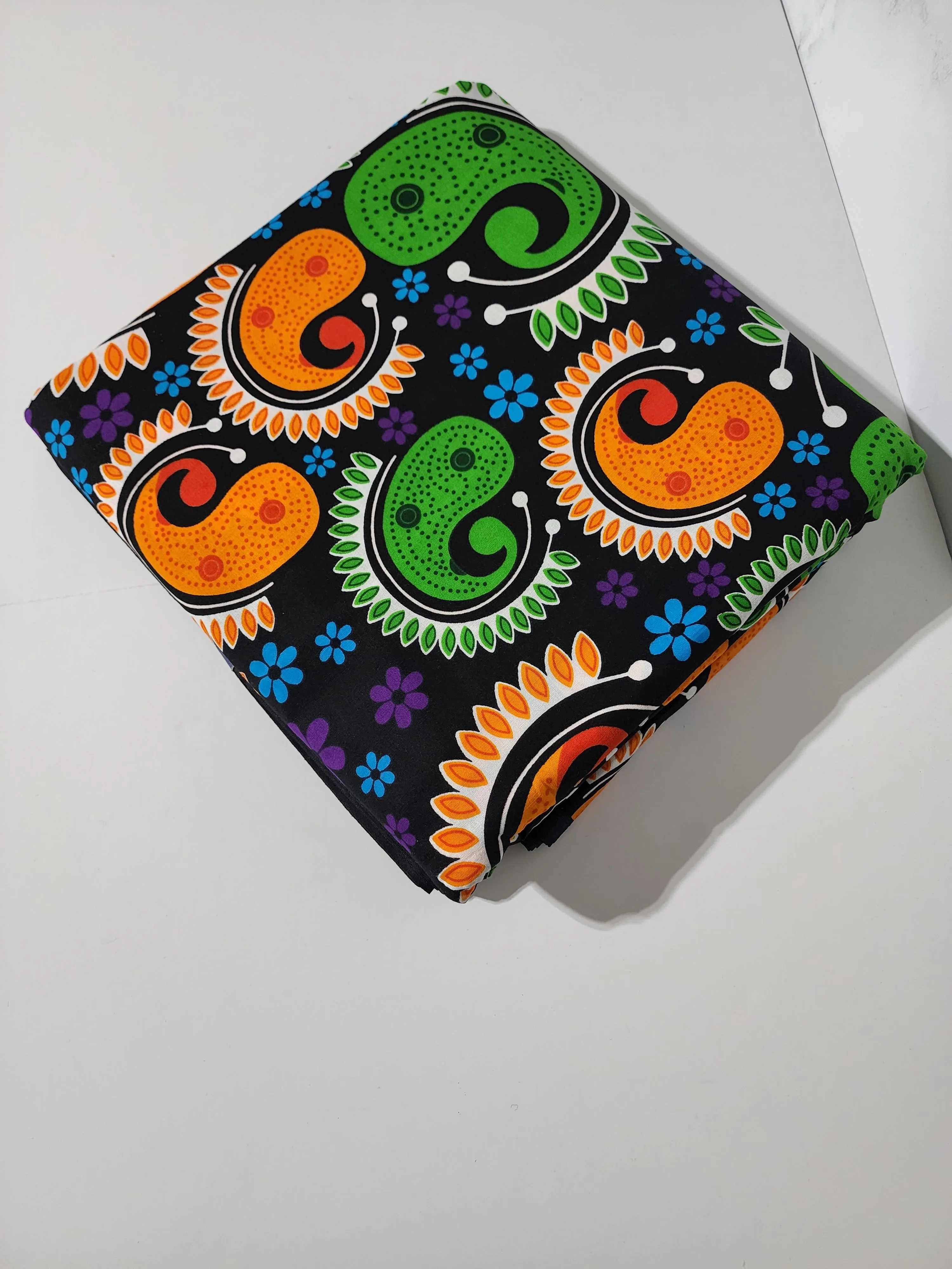 Black and Green African Ankara Fabric