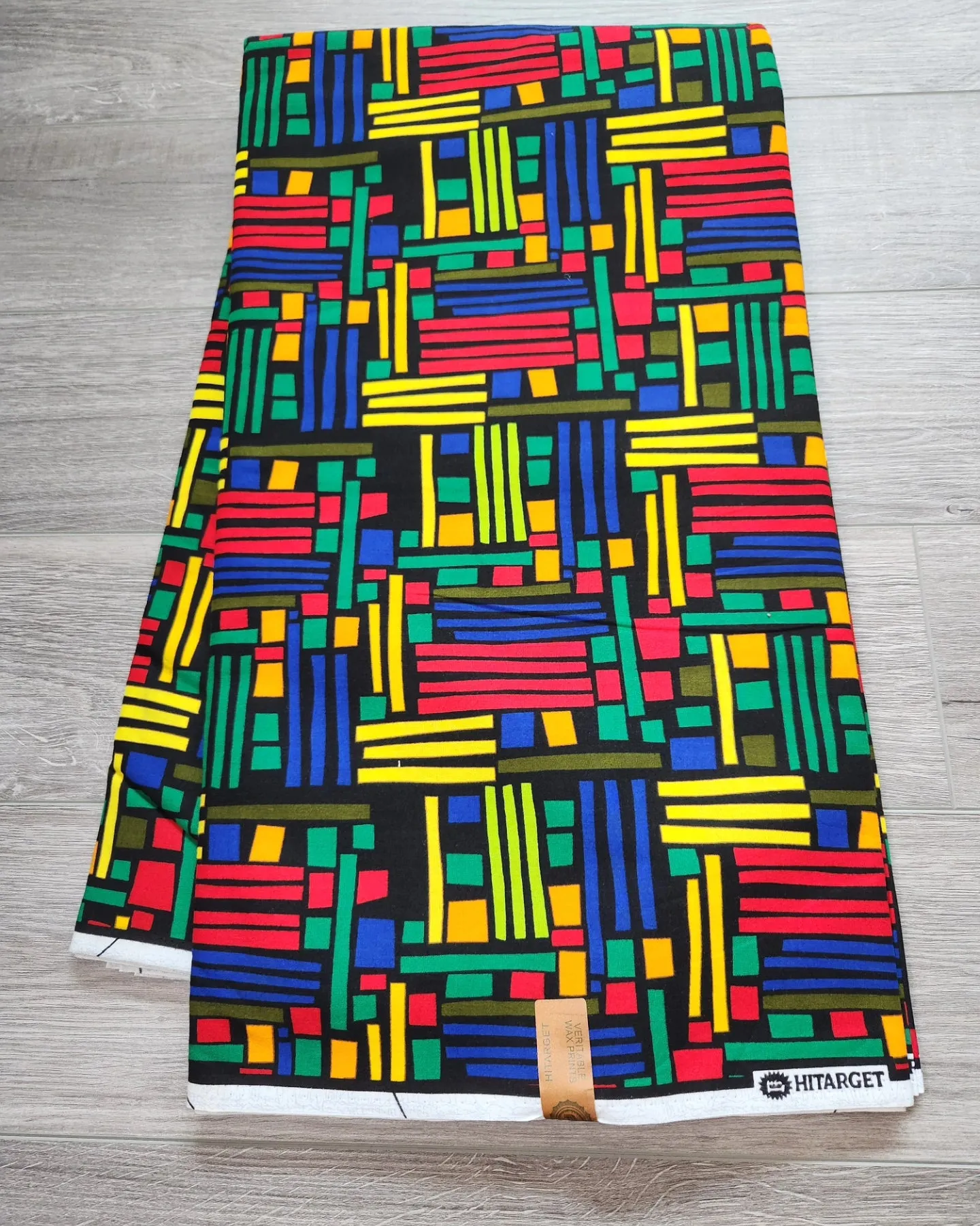 Black Multicolor African Print Fabric, Ankara Fabric