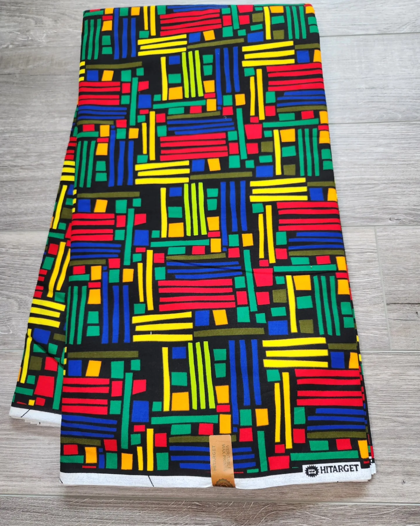 Black Multicolor African Print Fabric, Ankara Fabric