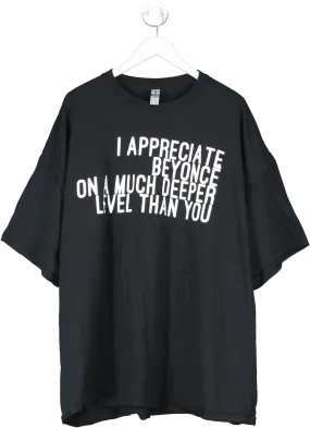 Black Short Sleeve Slogan Top UK 20