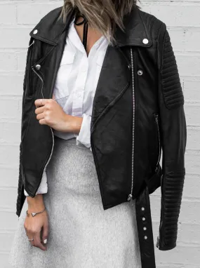 BLAKE LEATHER BIKER JACKET - SAMPLE