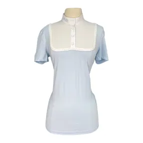 Cavalleria Toscana Jersey Competition Polo w/Decorative Trim in White/Blue - Women's Medium