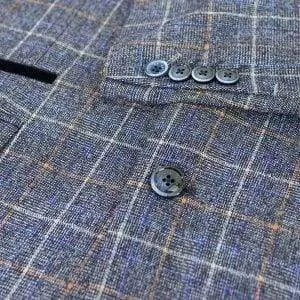 Cavani Bonita 3 Piece Blue Slim Fit Tweed Suit