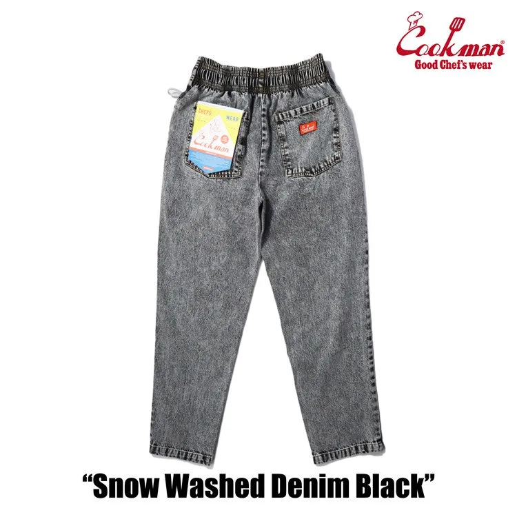 Cookman Chef Pants - Snow Washed Denim : Black