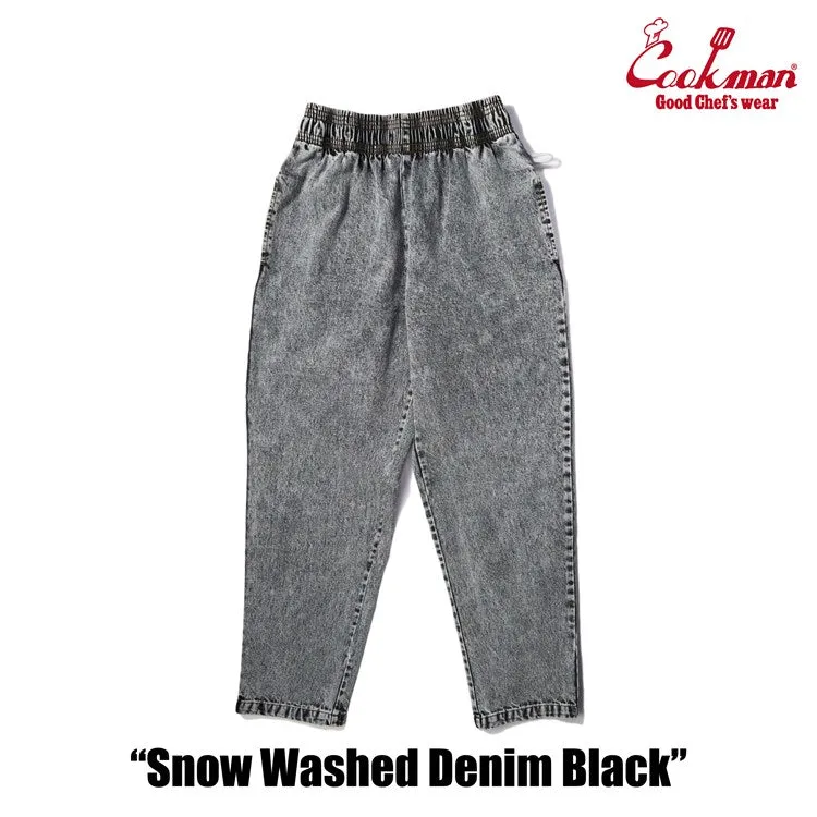 Cookman Chef Pants - Snow Washed Denim : Black