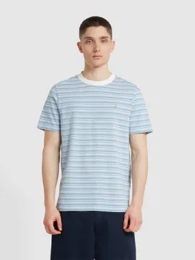 Danny Stripe Short Sleeve T-Shirt In Arctic Blue