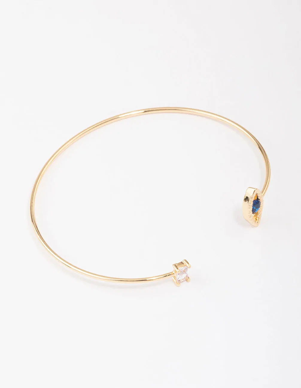 Gold Plated Evil Eye Cubic Zirconia Wrist Cuff