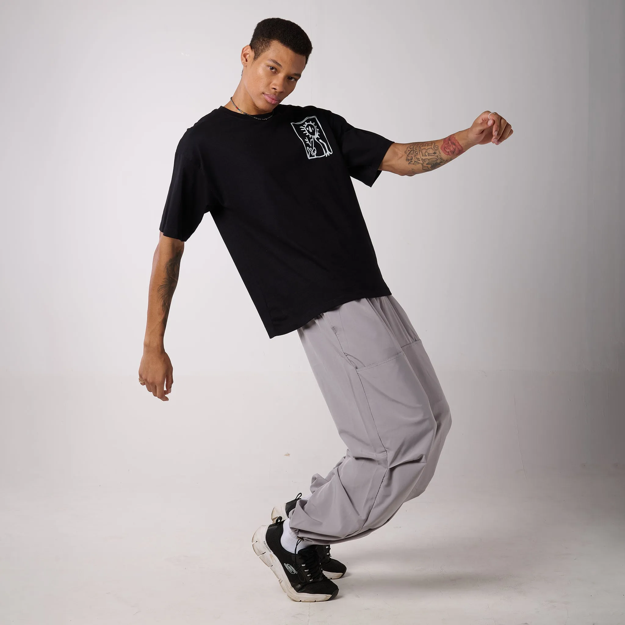 Grey Air Parachute Pants For Men ( Toji Pants )