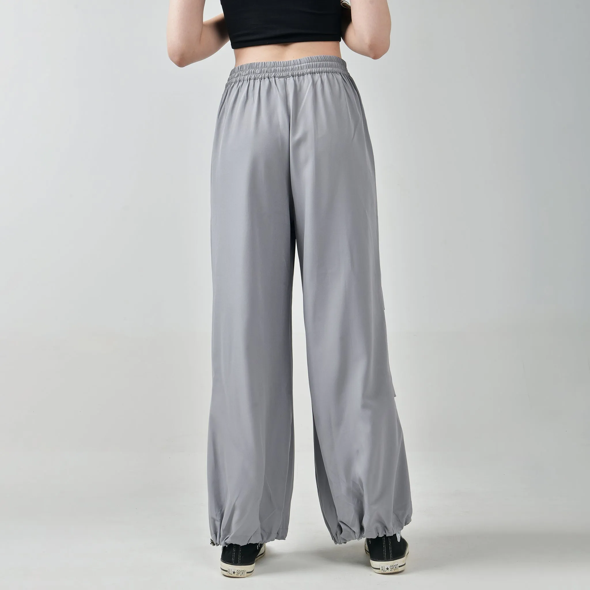 Grey Air Parachute Pants for Women