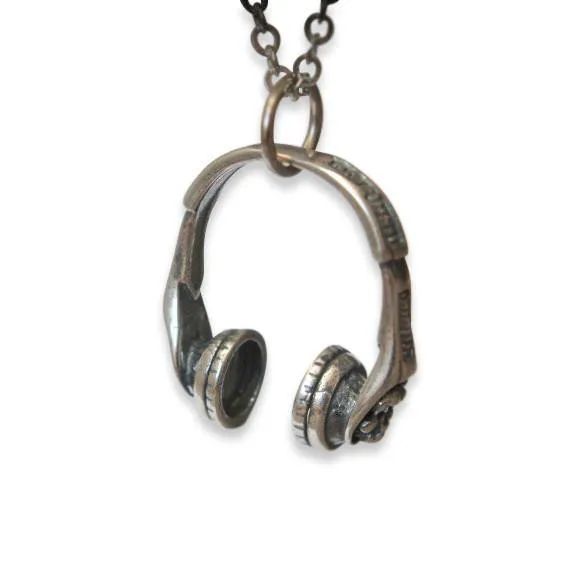 Headphones Pendant - Sterling Silver