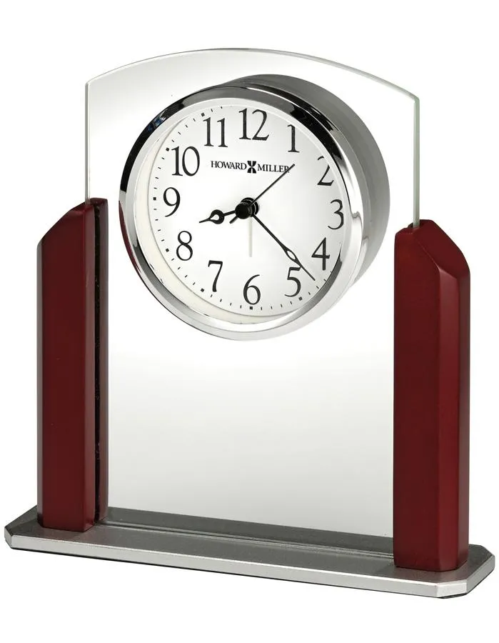 Howard Miller Winfield Tabletop Alarm Clock - Satin Rosewood Hall Finish - Glass