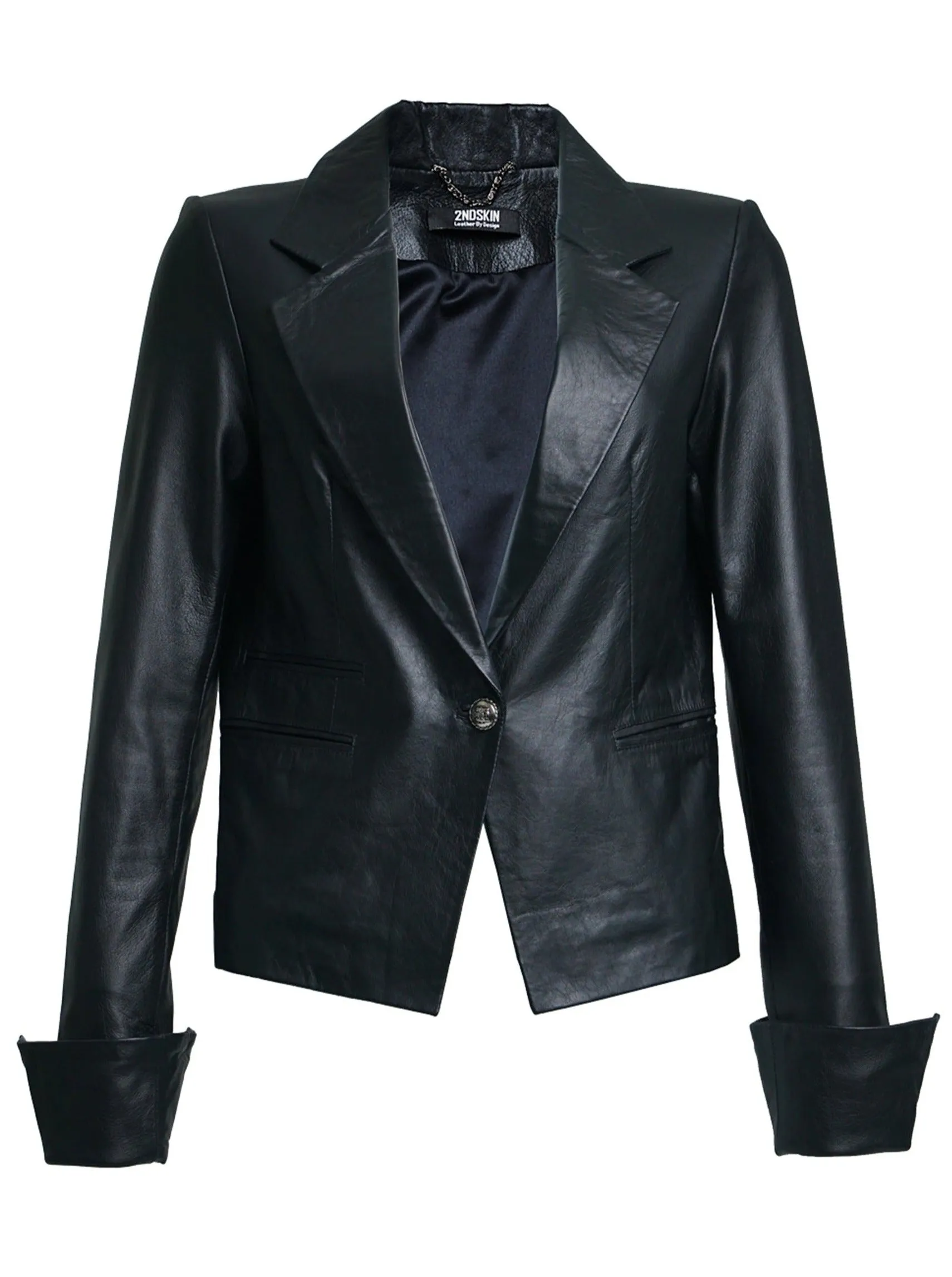 HUDSON LEATHER BLAZER - BLACK