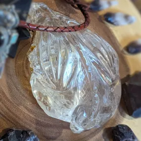 Inclusion Quartz Dragon Carving from Brazil  ~ A Tucson Finding! ~ Gleaming DRAGON Energy! Brazil Quartz with Hematite Inclusions