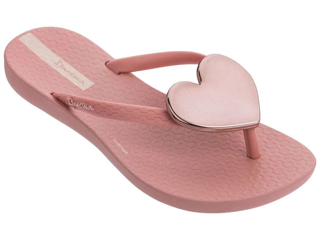 Ipanema Wave Heart Kids Flip Flop - Rose Pink