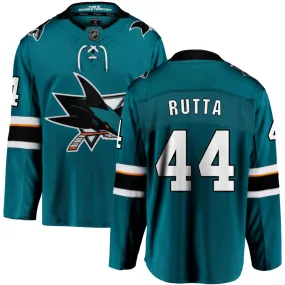 Jan Rutta San Jose Sharks Fanatics Branded 2021/22 Home Breakaway Jersey - Teal