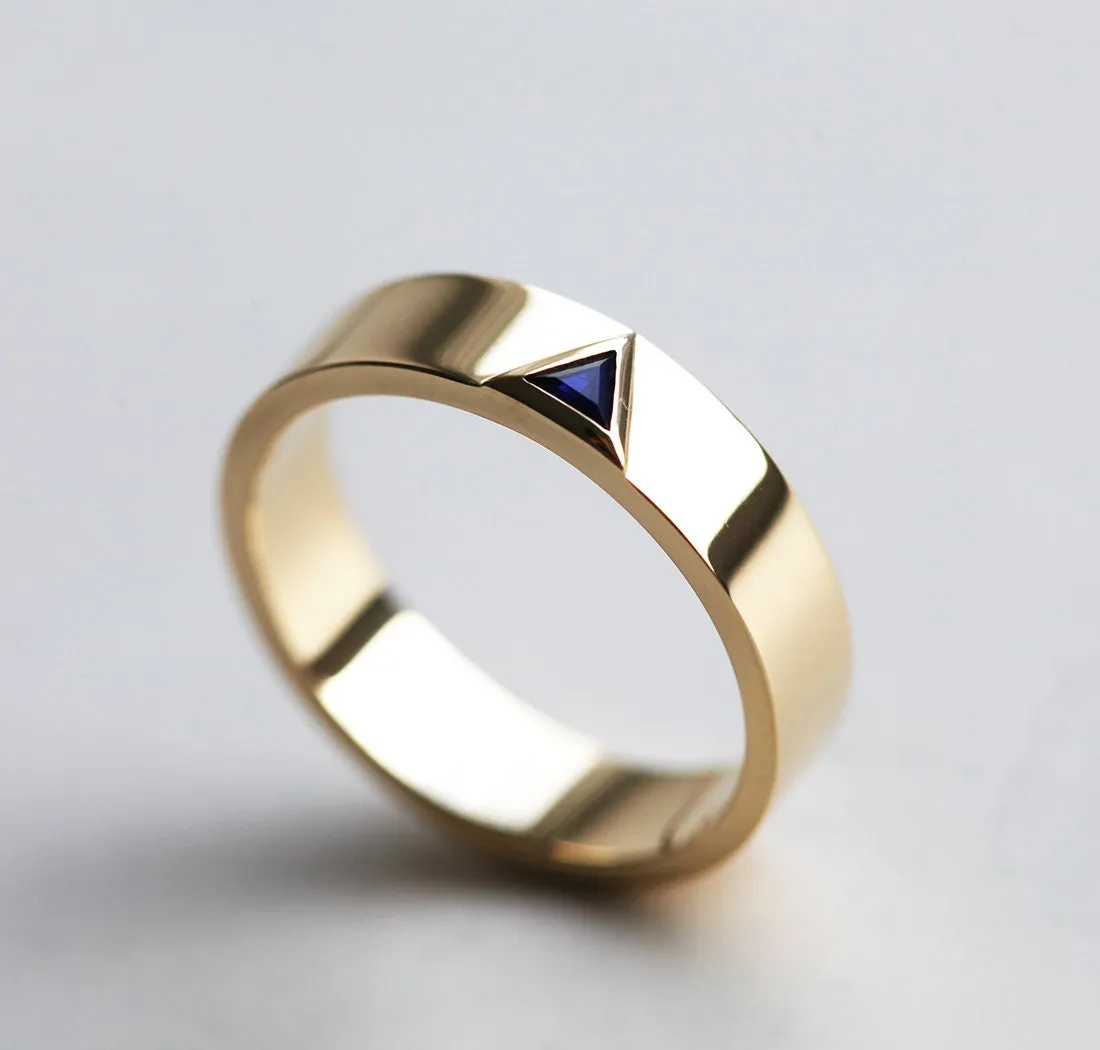 Jordan Triangle Sapphire Wedding Band