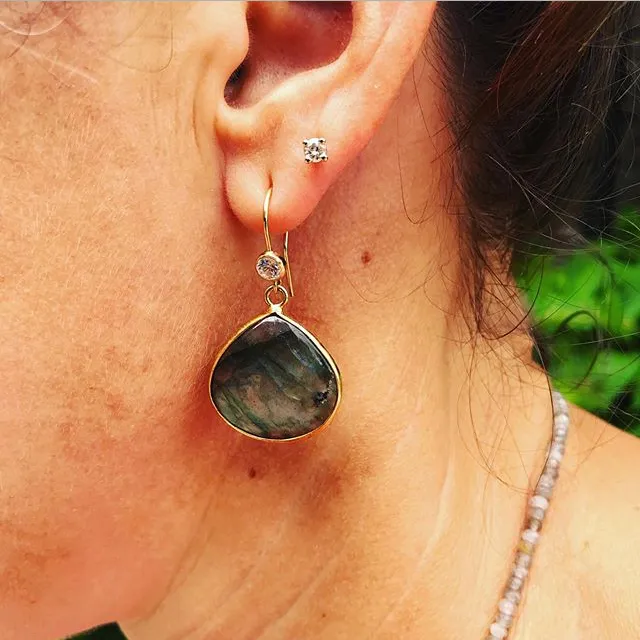 Labradorite Crystal Earrings for a Positive Change in Your Life