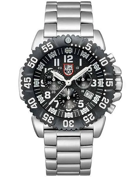 Luminox Mens Navy Seal Steel Colormark Chronograph - Black Dial and Stainless