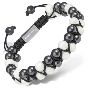 Magnetic Hematite & Moonstone Beaded Bracelet for Women