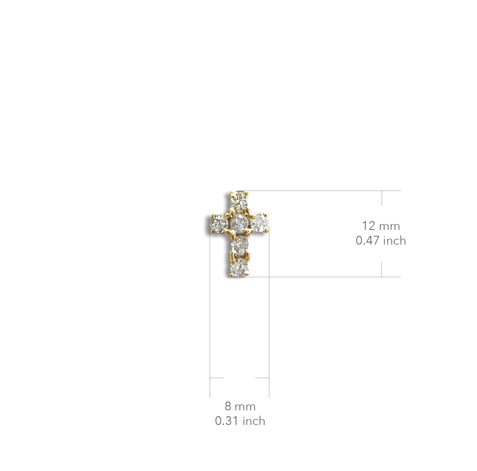 Mini Crystal Cross Post Earrings - Gold Plated