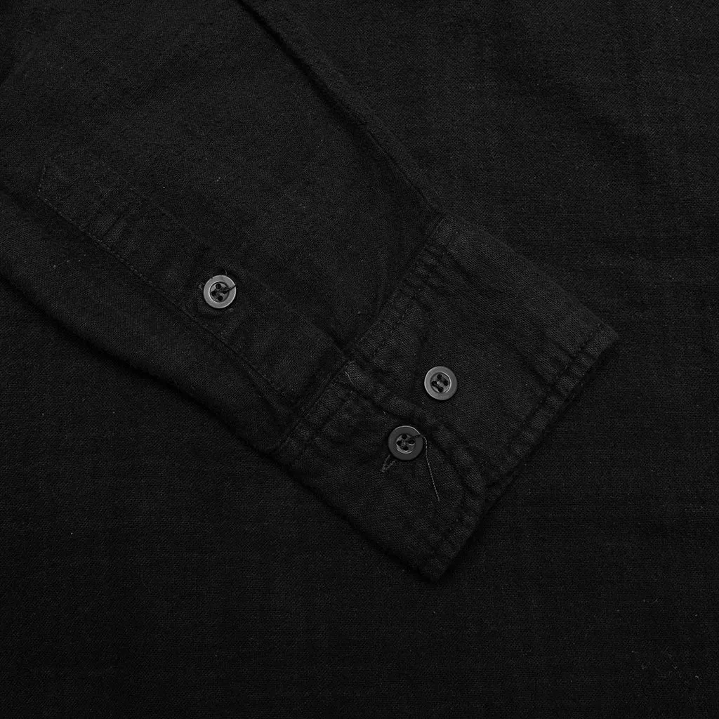 Over Dyed Ribbon Shirt - Black