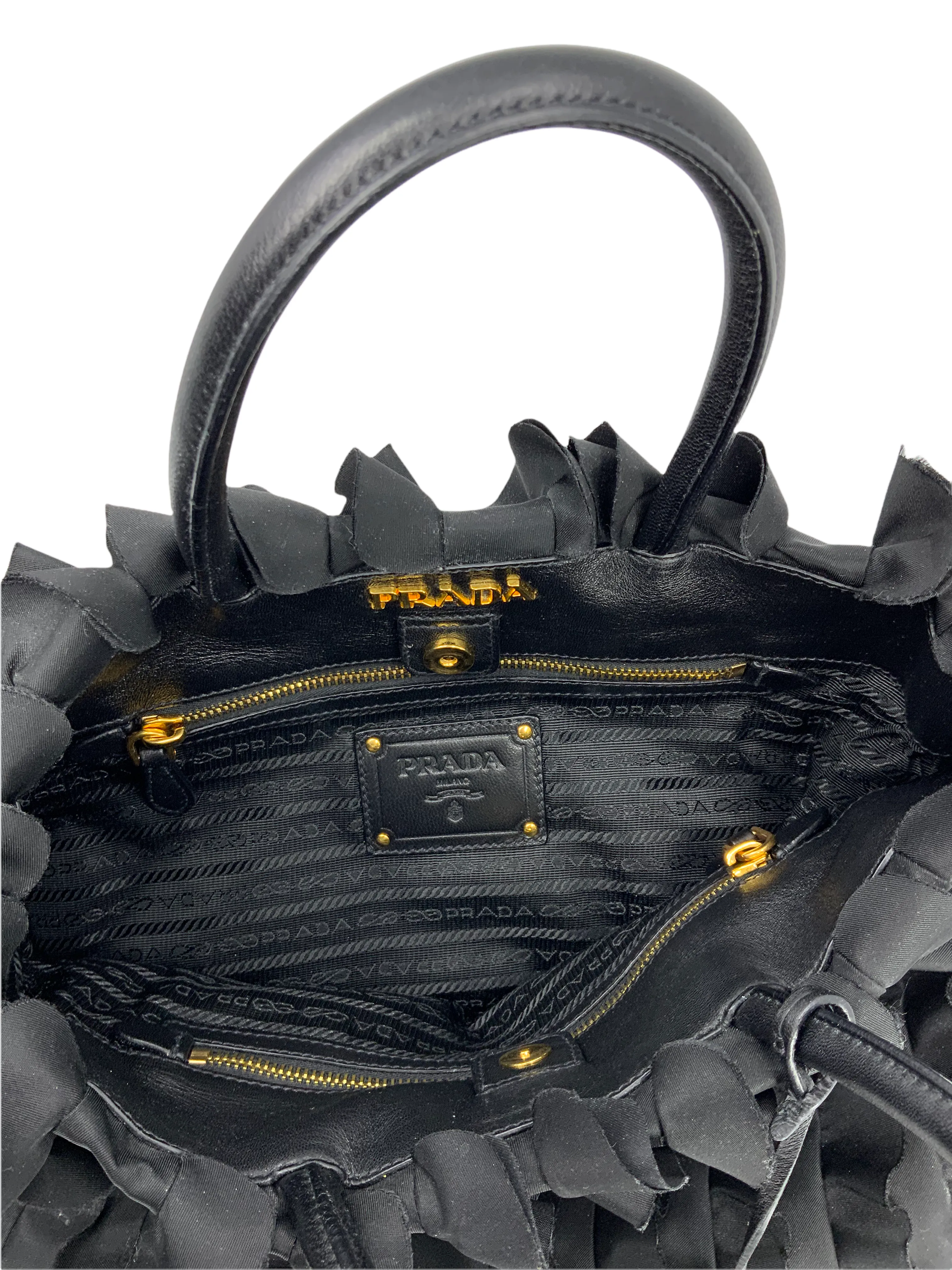 PRADA Tessuto Nylon Ruffle Tote