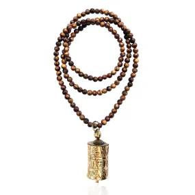 Prayer Wheel - Wood Necklace for Many Blessings