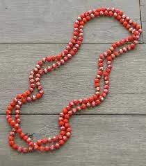 Red AB Crystal 60" beaded NECKLACE