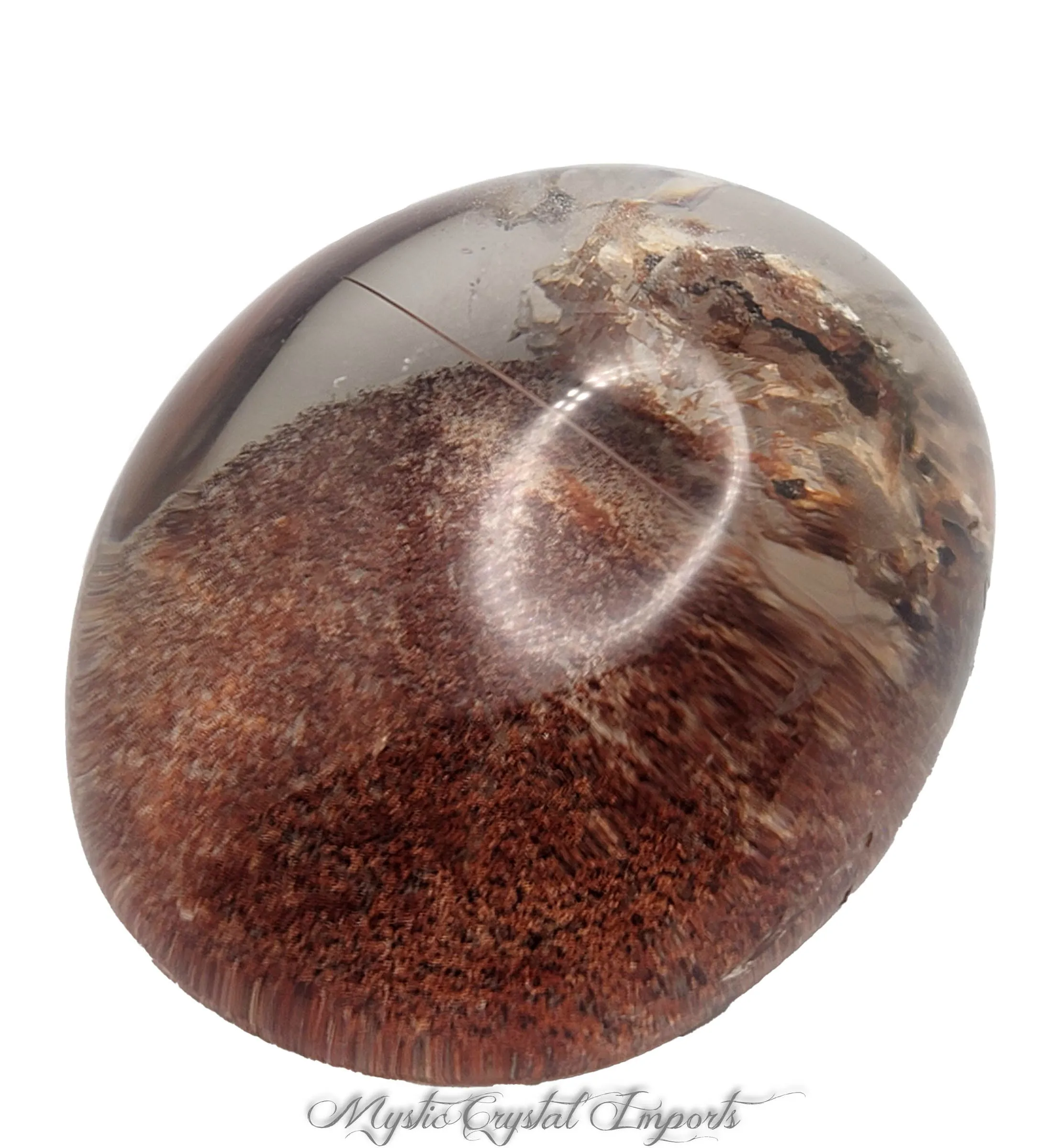 Red Lodolite Quartz Crystal Meditation Stone