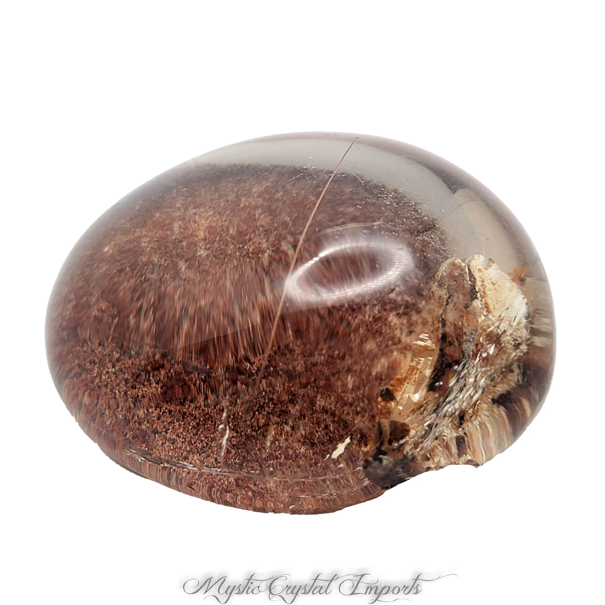 Red Lodolite Quartz Crystal Meditation Stone