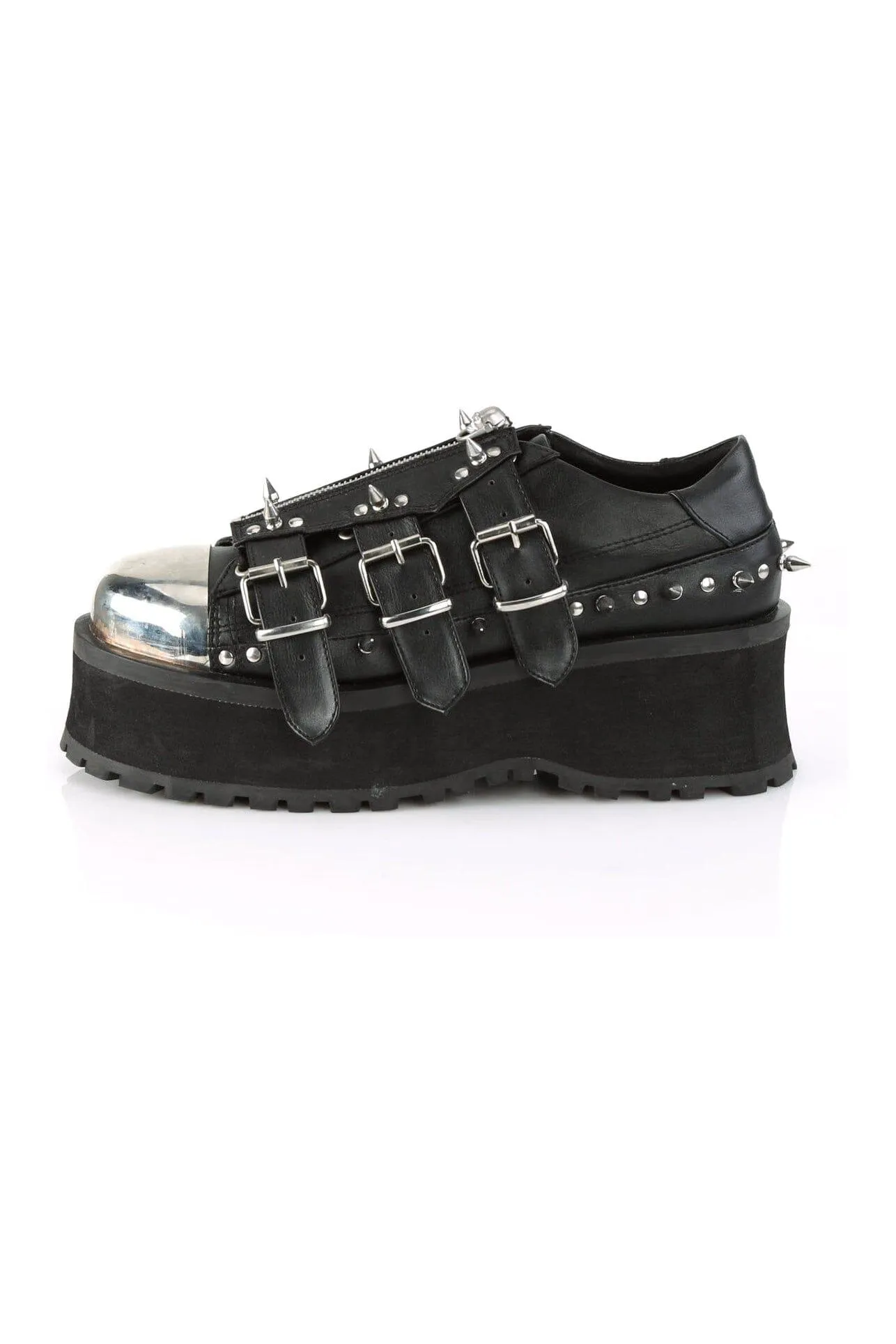 SS-GRAVEDIGGER-03 Black Vegan Leather Cyber Shoe