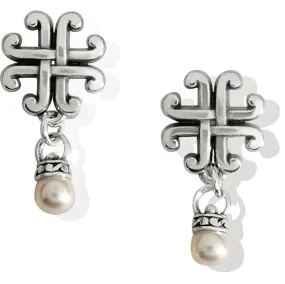 Taos Pearl Cross Petite Post Drop Earring