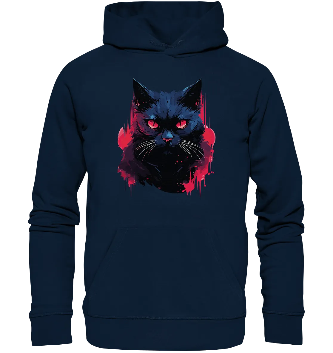 Unisex Bio-Hoodie mit Katzenmotiv "Dark Cat"