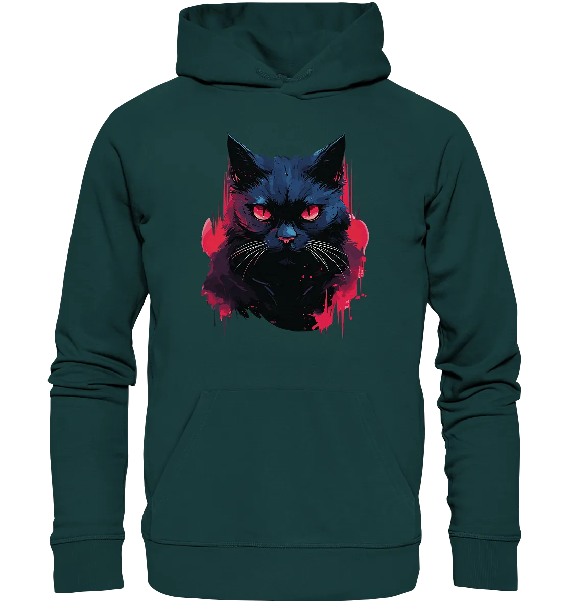 Unisex Bio-Hoodie mit Katzenmotiv "Dark Cat"